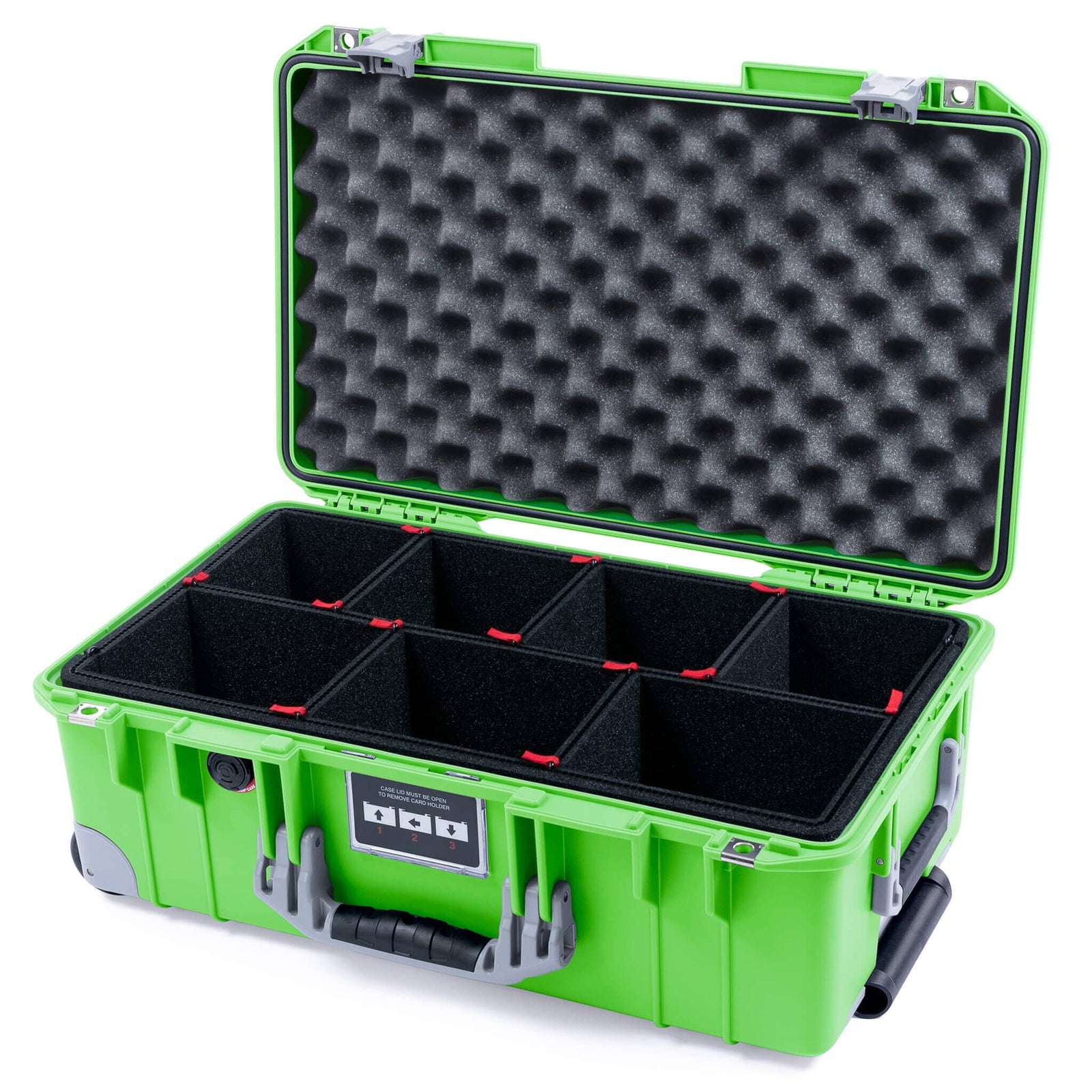 Pelican 1535 Air Carry-on Case - Lime Green & Silver Trolley