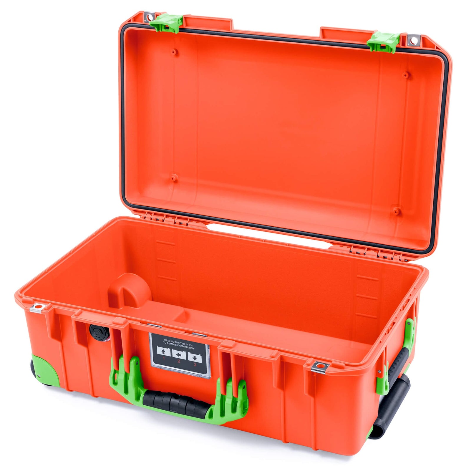 Pelican 1535 Air Case, Orange with Lime Green Handles, Latches & Trolley None (Case Only) ColorCase 015350-0000-150-301-300