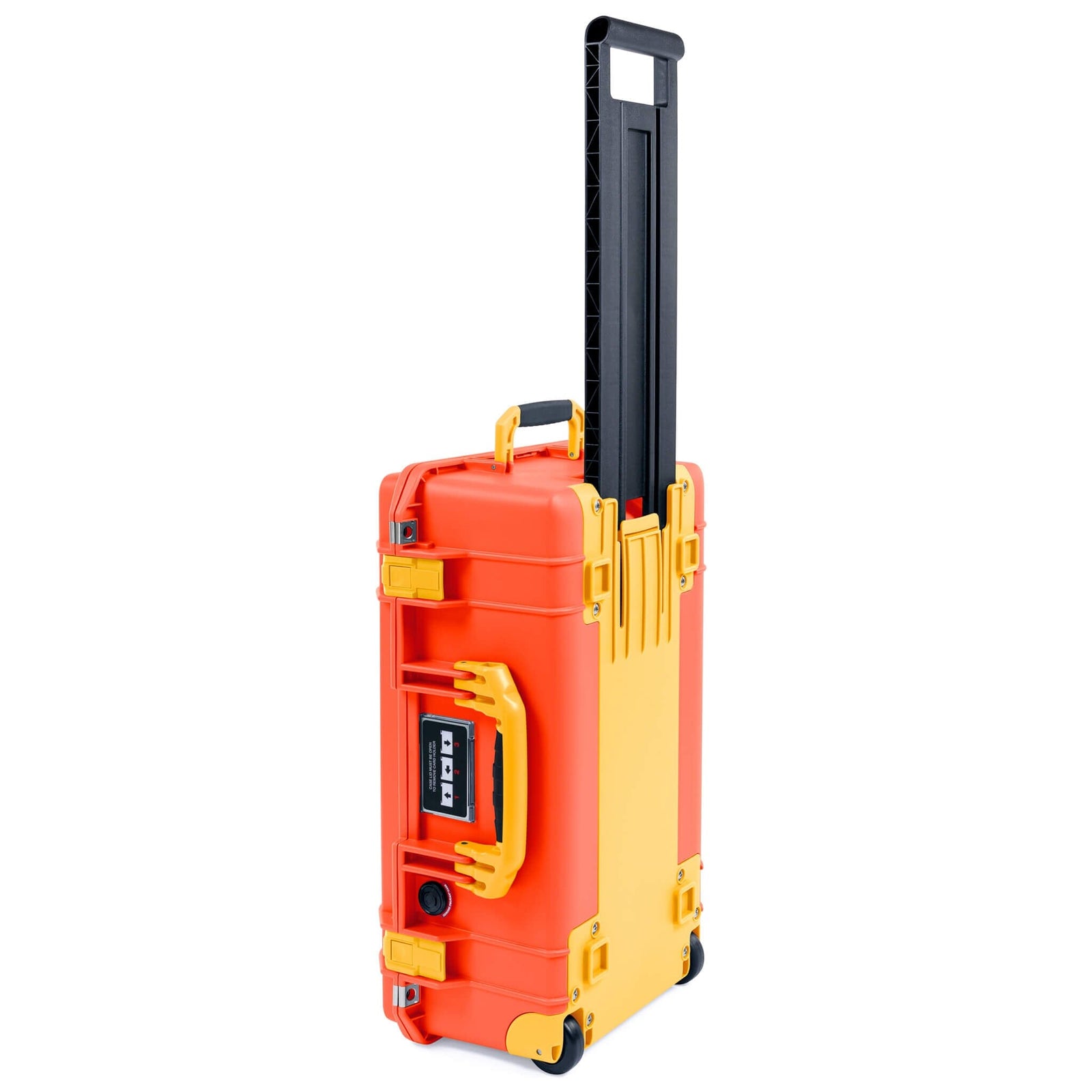 Pelican 1535 Air Case, Orange with Yellow Handles, Latches & Trolley ColorCase