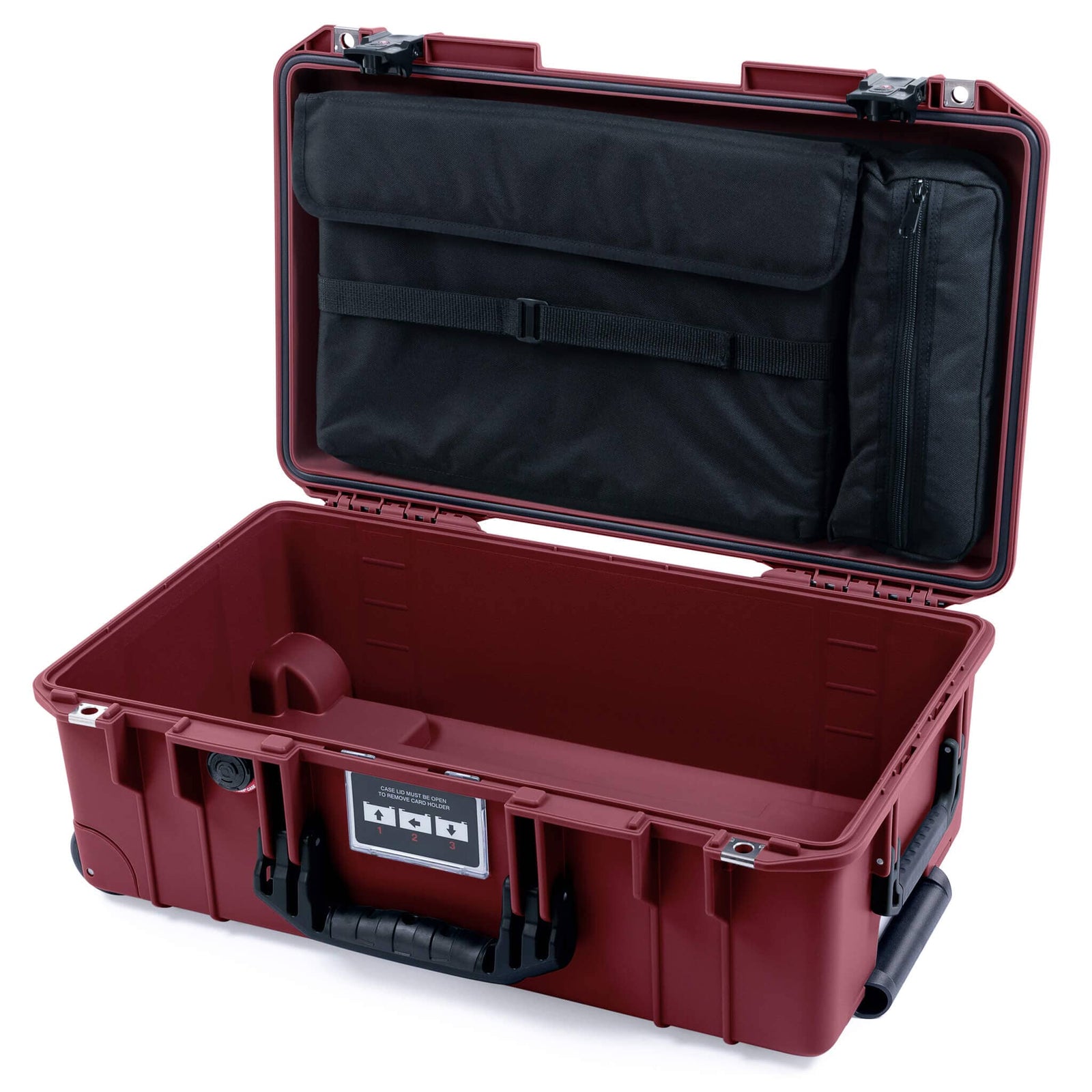 Pelican 1535 Air Case, Oxblood with Black Handles & TSA Locking Latches Laptop Computer Lid Pouch Only ColorCase 015350-0200-510-L10