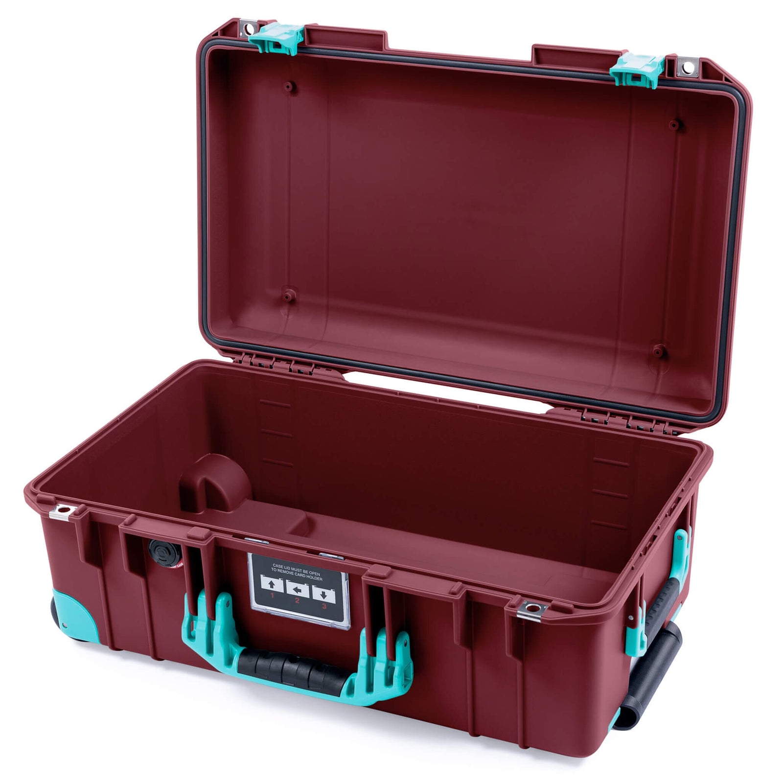 Pelican 1535 Air Case, Oxblood with Teal Handles, Latches & Trolley None (Case Only) ColorCase 015350-0000-510-591-590