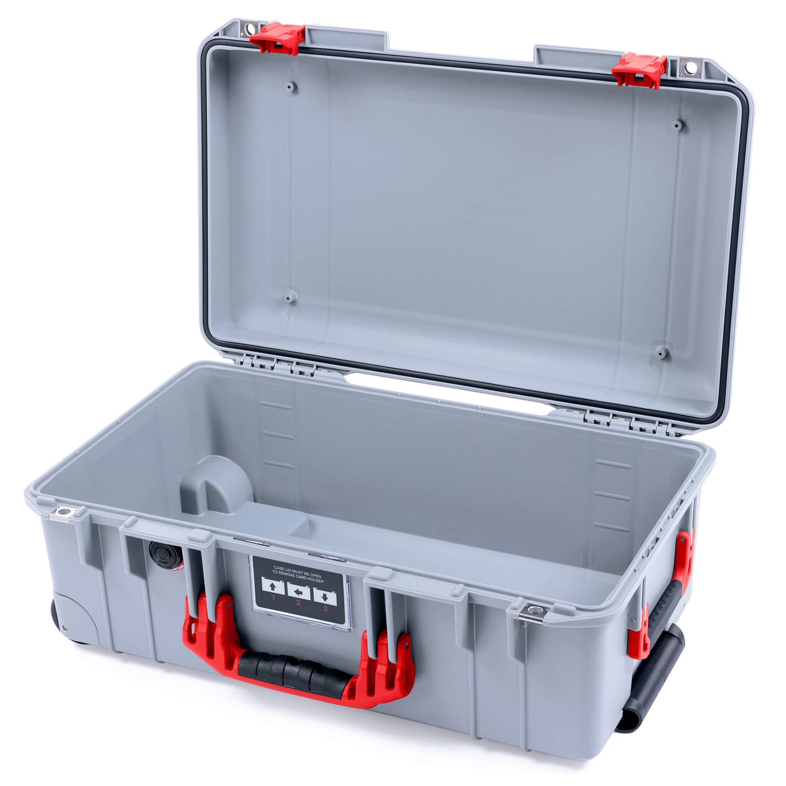 Pelican 1535 Air Case, Silver with Red Handles & Latches None (Case Only) ColorCase 015350-0000-180-321
