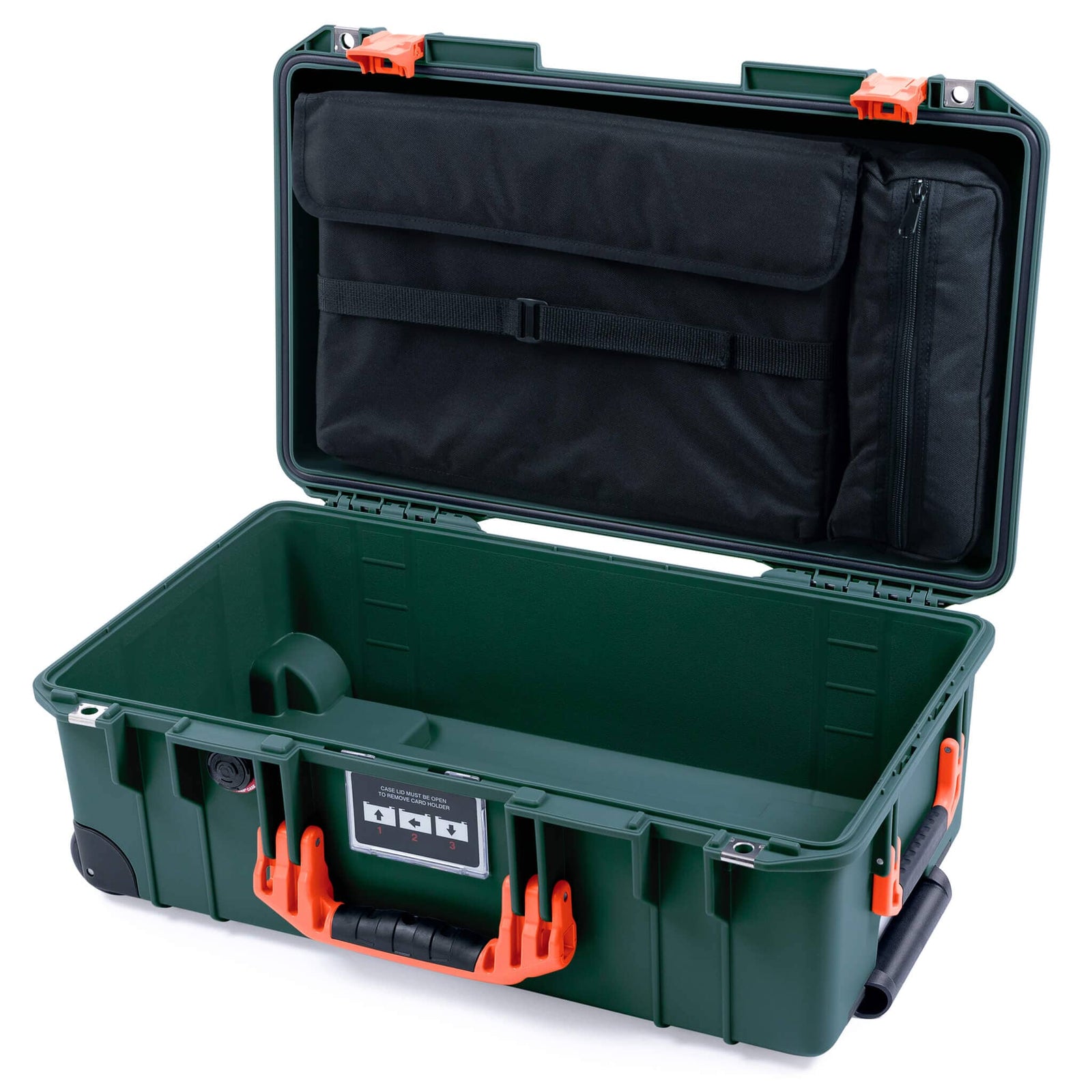 Pelican 1535 Air Carry-on Case - Trekking Green & Orange - Computer Lid Organizer Only