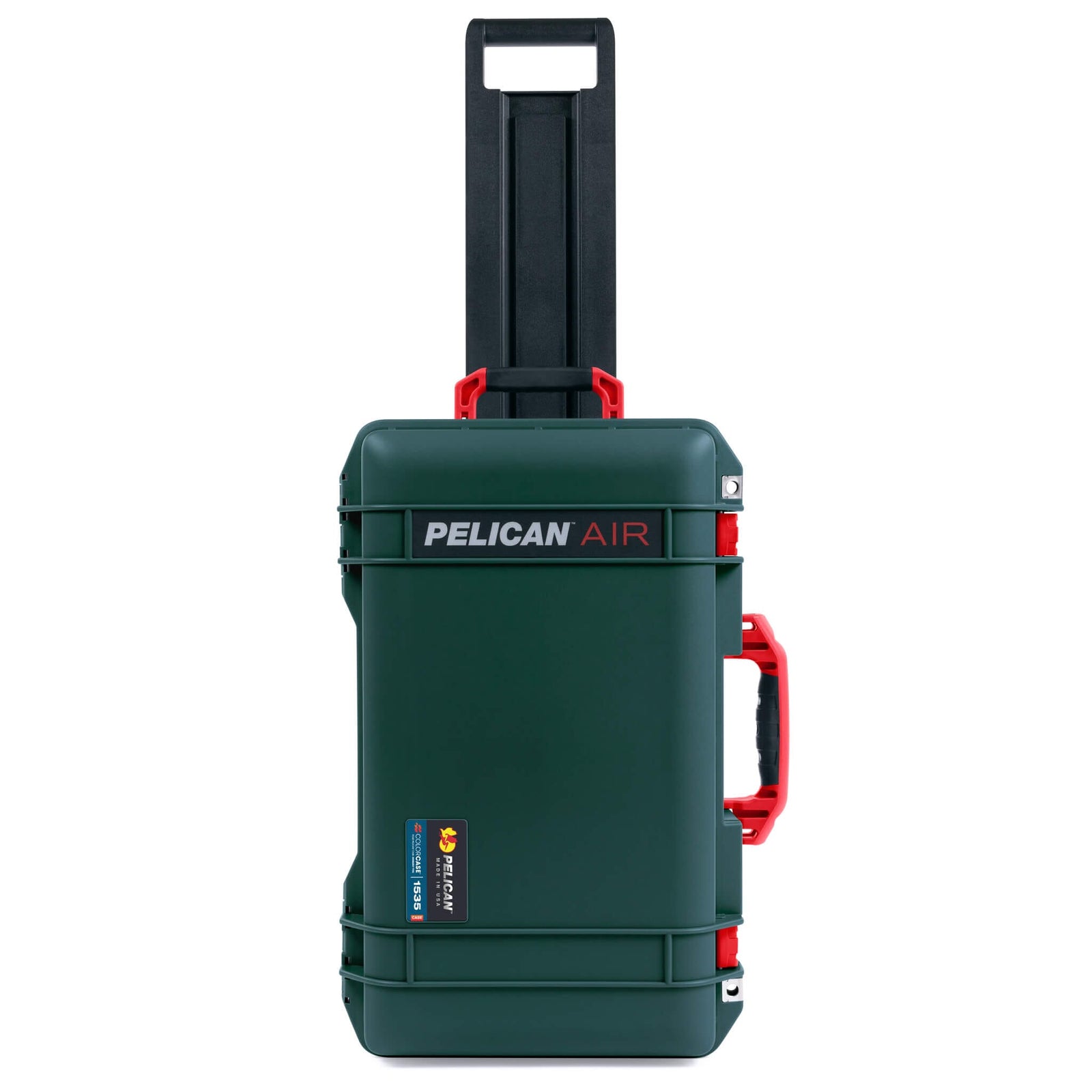 Pelican 1535 Air Case, Trekking Green with Red Handles & Push-Button Latches ColorCase