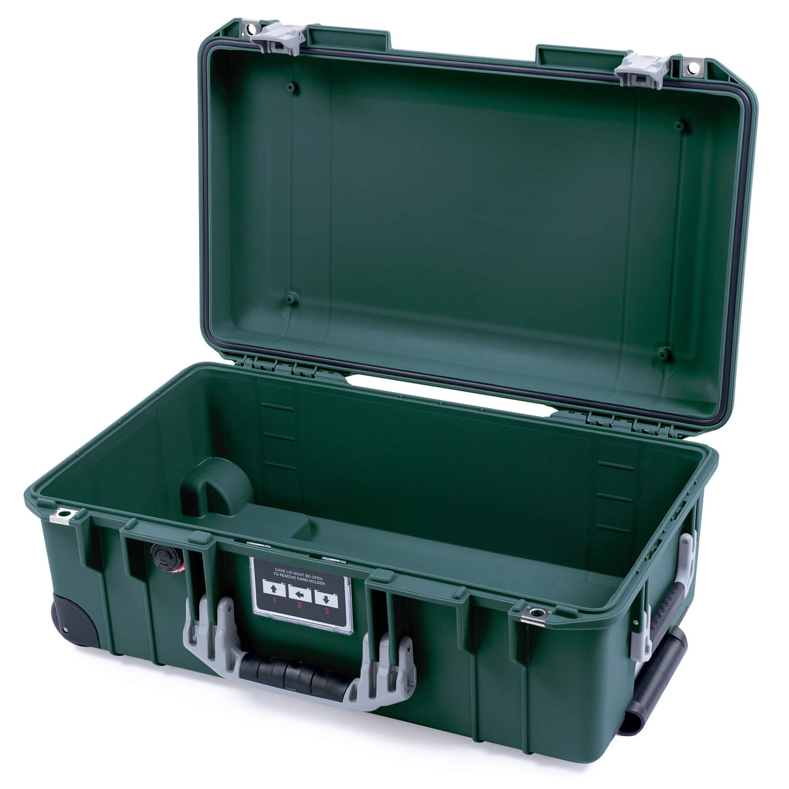 Pelican 1535 Air Case, Trekking Green with Silver Handles & Push-Button Latches None (Case Only) ColorCase 015350-0000-138-180-110