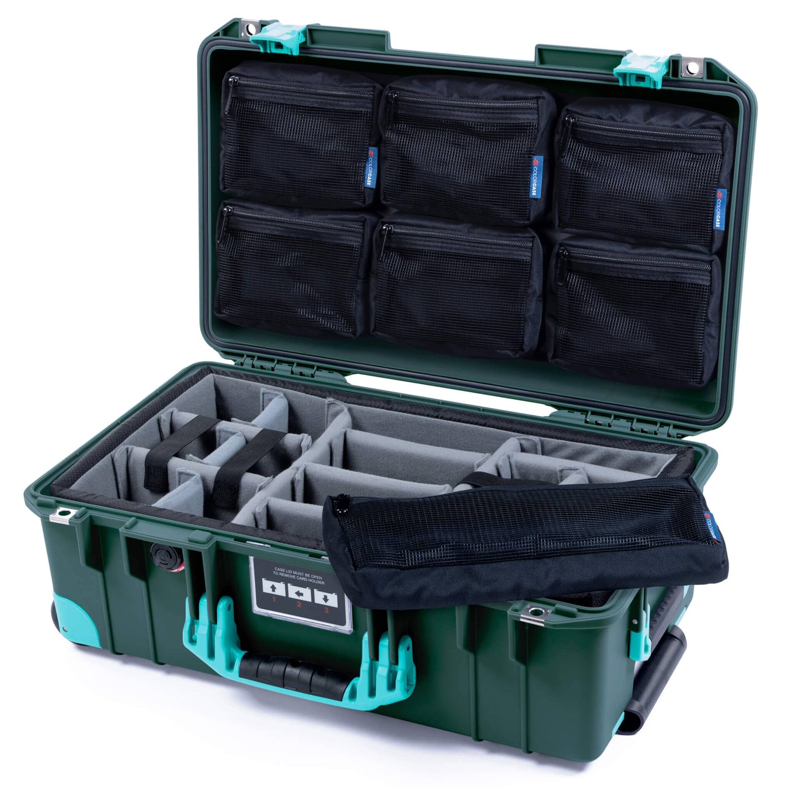 Pelican 1535 Air Carry-on Case - Deep Pacific & Teal Trolley