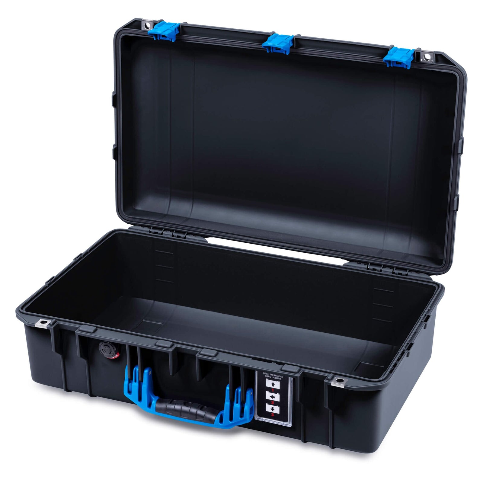 Pelican 1555 Air Case, Black with Blue Handle & Latches None (Case Only) ColorCase 015550-0000-110-121