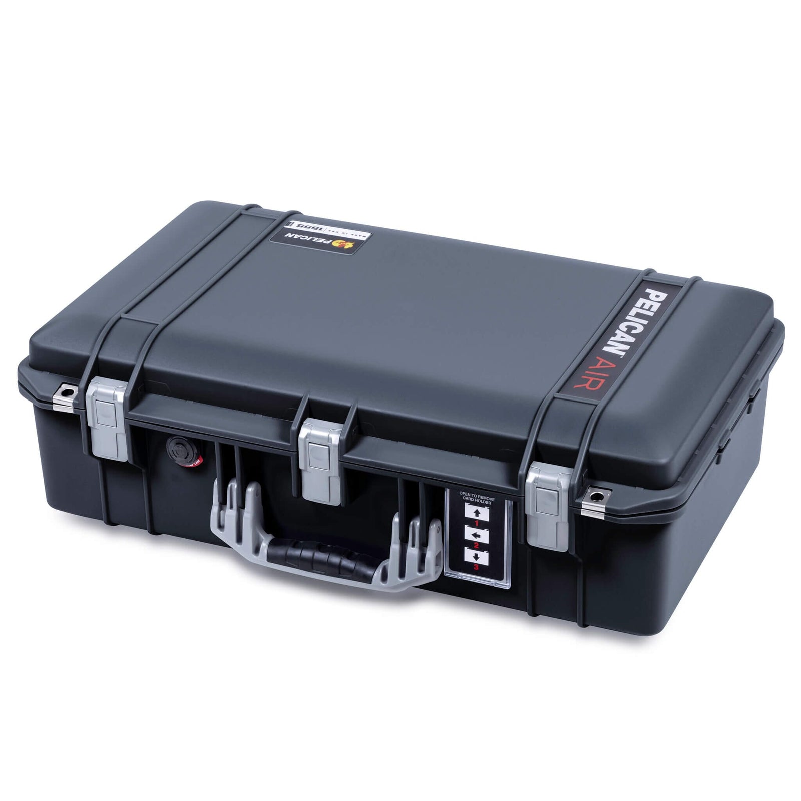 Pelican 1555 Air Case, Black with Silver Handle & Latches ColorCase