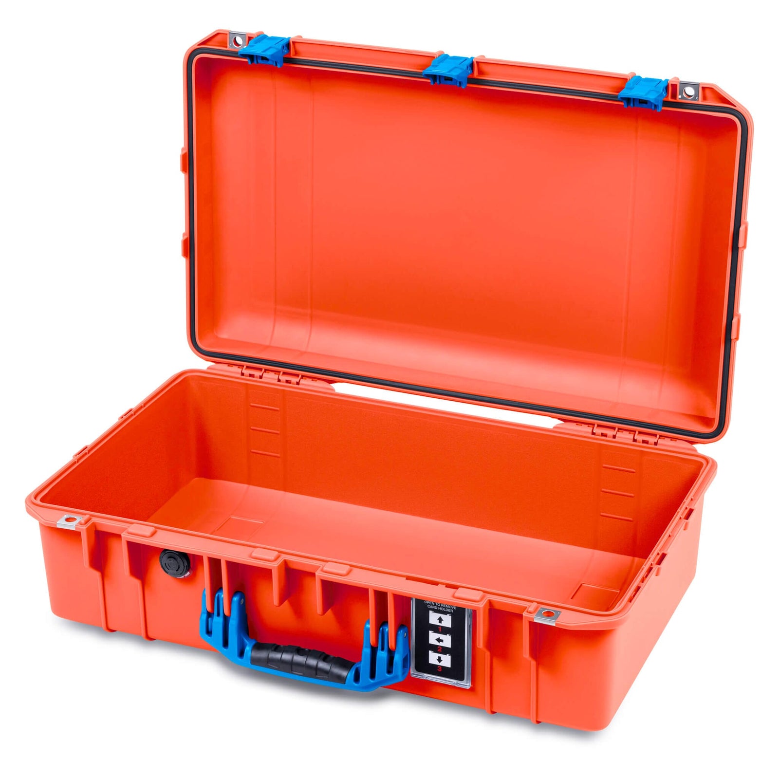 Pelican 1555 Air Case, Orange with Blue Handle & Latches None (Case Only) ColorCase 015550-0000-150-121