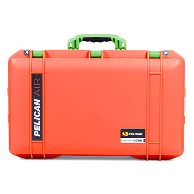 Pelican 1555 Air Case, Orange with Lime Green Handle & Latches ColorCase