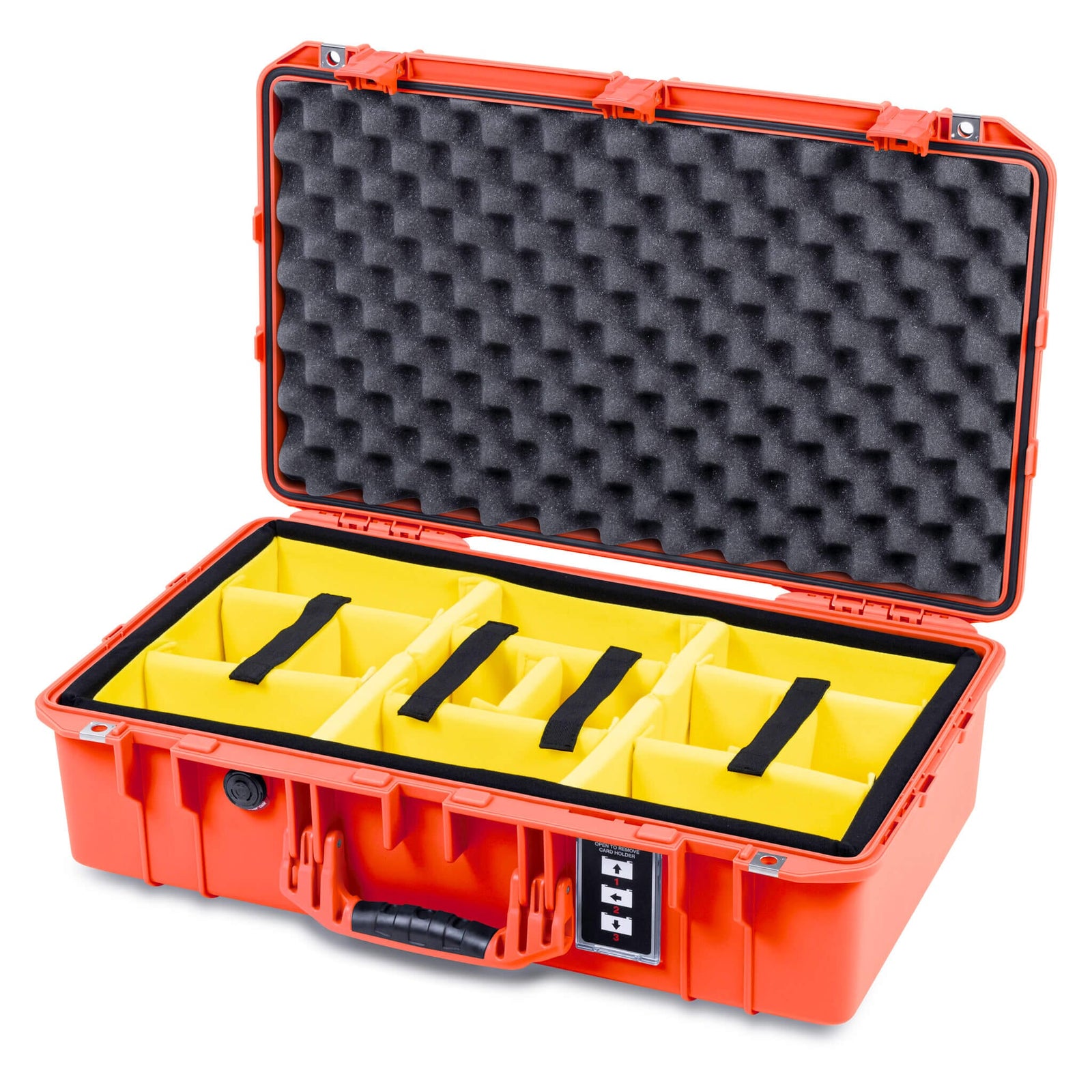Pelican 1555 Air Case, Orange Yellow Padded Microfiber Dividers with Convolute Lid Foam ColorCase 015550-0010-150-151