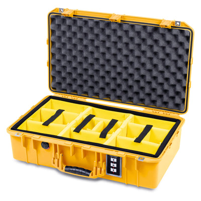 Pelican 1555 Air Case, Yellow Yellow Padded Microfiber Dividers with Convolute Lid Foam ColorCase 015550-0010-240-241