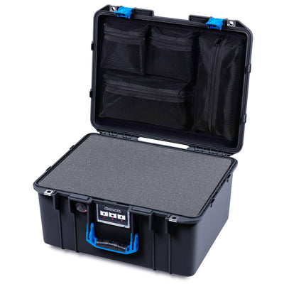 Pelican 1557 Air Case, Black with Blue Handle & Latches ColorCase