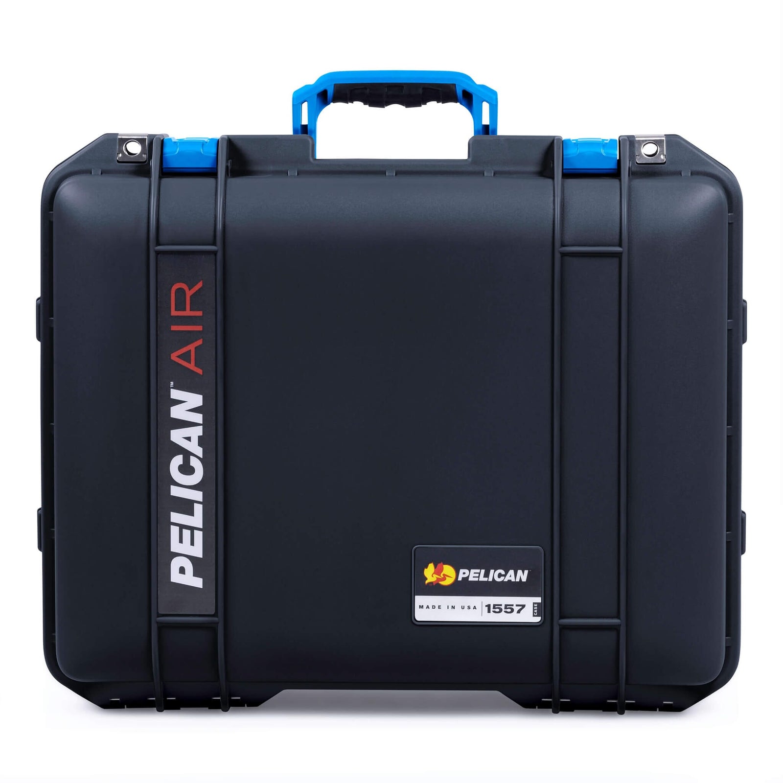 Pelican 1557 Air Case, Black with Blue Handle & Latches ColorCase