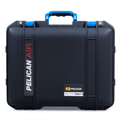 Pelican 1557 Air Case, Black with Blue Handle & Latches ColorCase