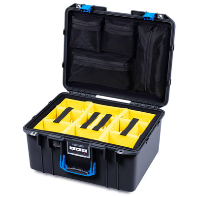 Pelican 1557 Air Case, Black with Blue Handle & Latches ColorCase