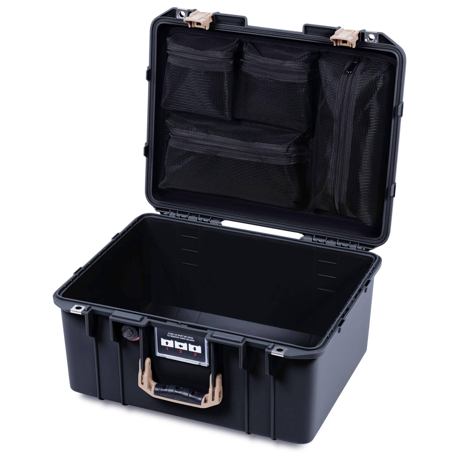 Pelican 1557 Air Case, Black with Desert Tan Handle & Latches ColorCase