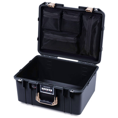 Pelican 1557 Air Case, Black with Desert Tan Handle & Latches ColorCase