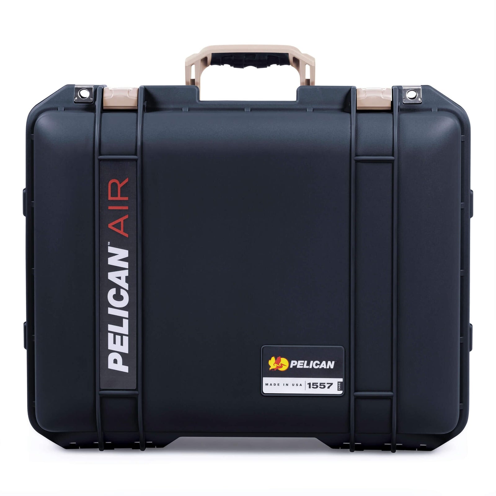 Pelican 1557 Air Case, Black with Desert Tan Handle & Latches ColorCase