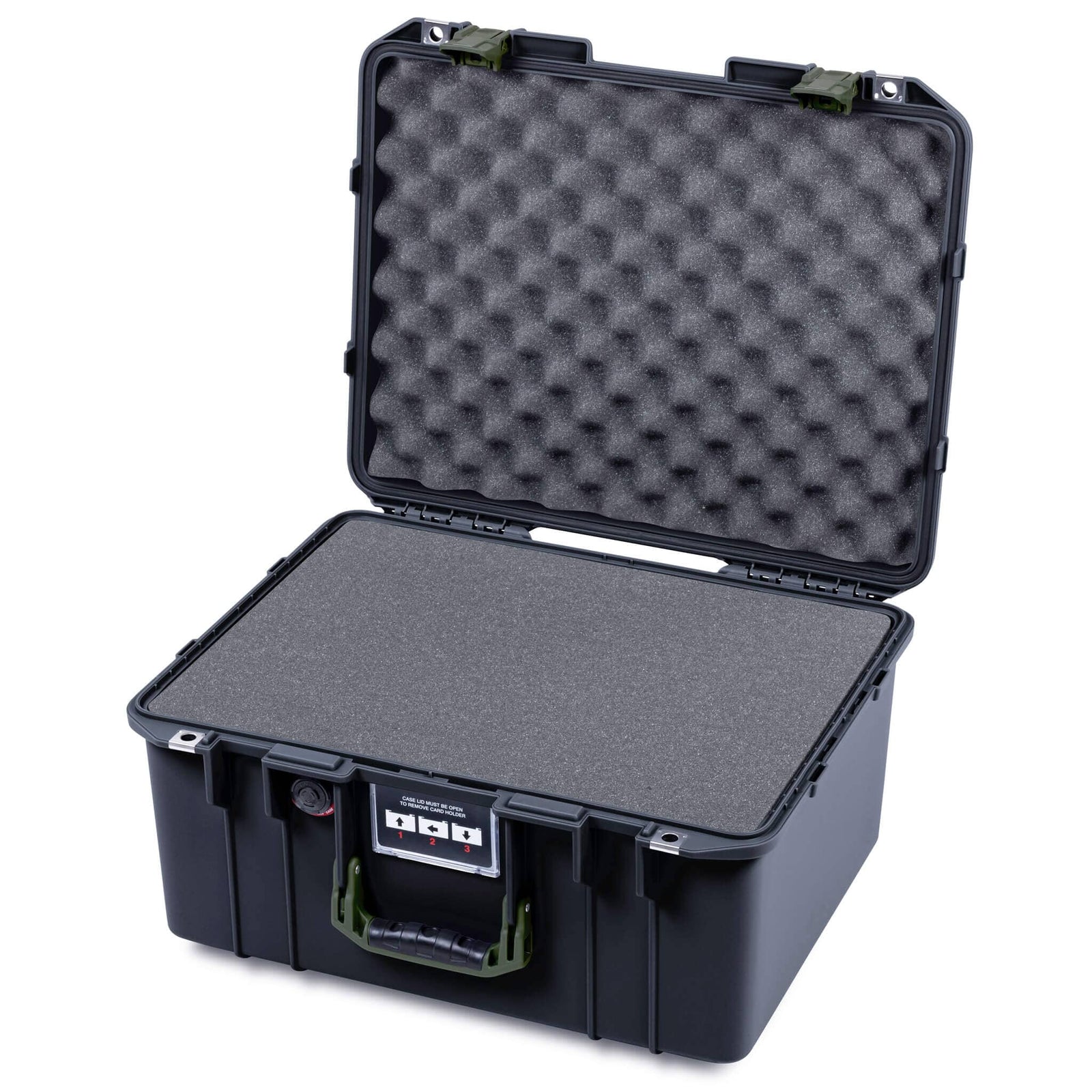 Pelican 1557 Air Case, Black with OD Green Handle & Latches ColorCase