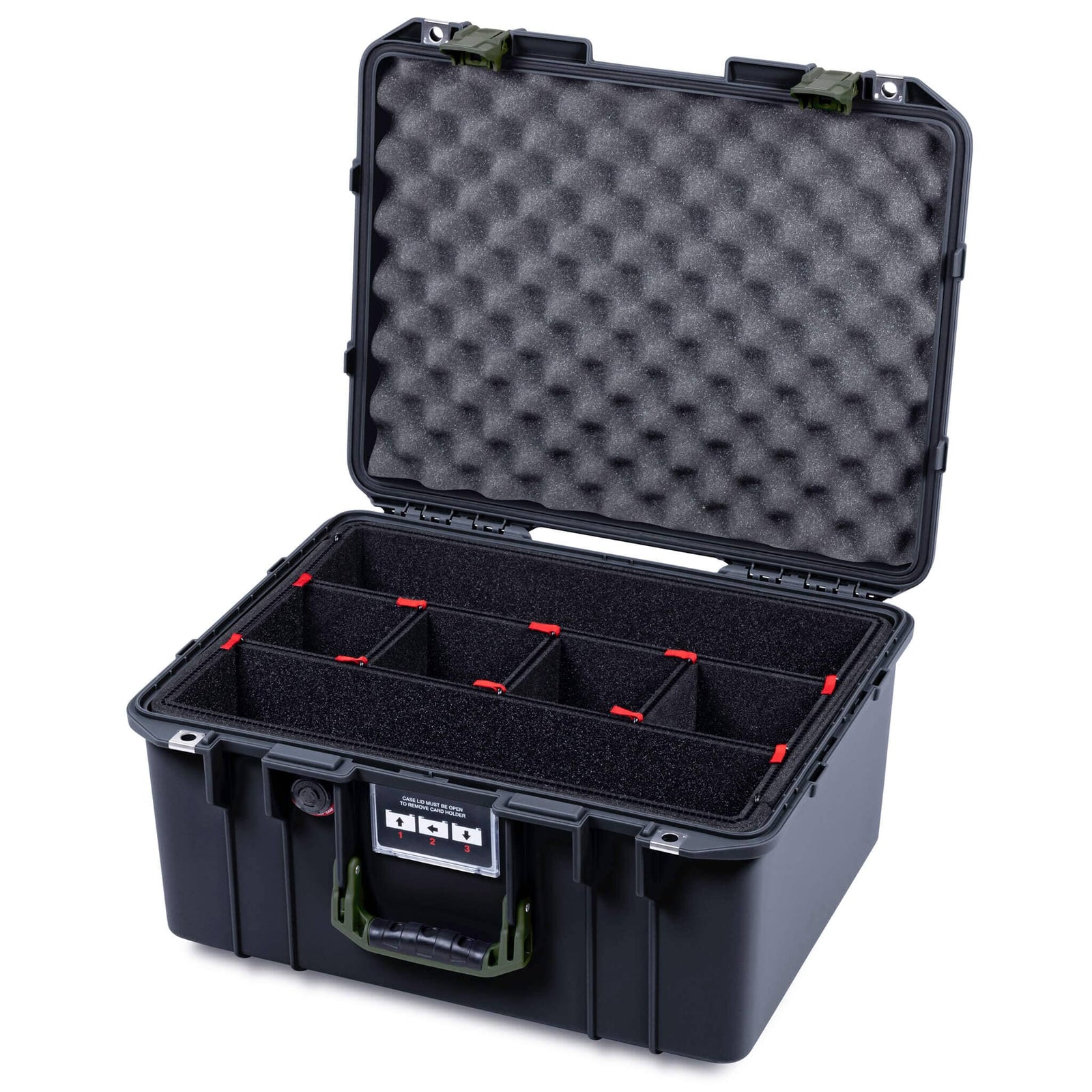 Pelican 1557 Air Case, Black with OD Green Handle & Latches ColorCase