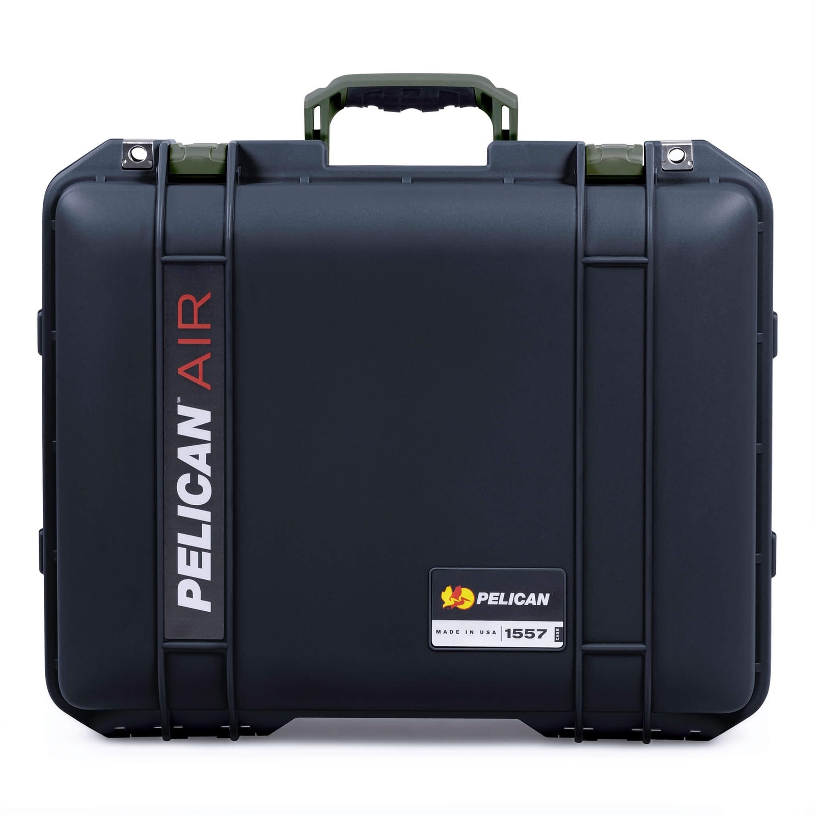 Pelican 1557 Air Case, Black with OD Green Handle & Latches ColorCase