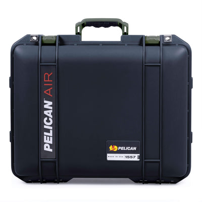 Pelican 1557 Air Case, Black with OD Green Handle & Latches ColorCase