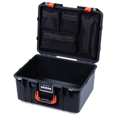 Pelican 1557 Air Case, Black with Orange Handle & Latches ColorCase