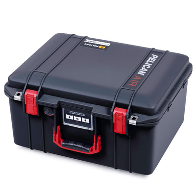Pelican 1557 Air Case, Black with Red Handle & Latches ColorCase