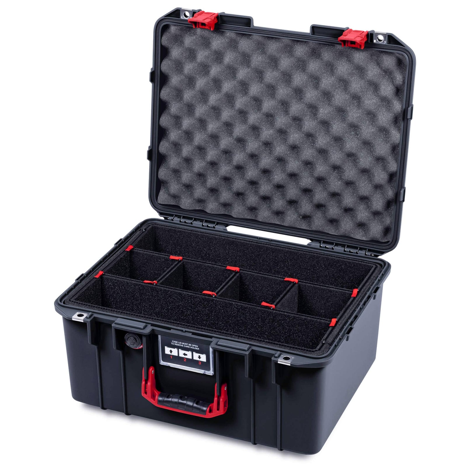 Pelican 1557 Air Case, Black with Red Handle & Latches ColorCase