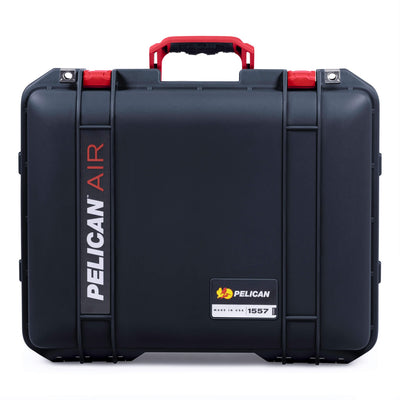 Pelican 1557 Air Case, Black with Red Handle & Latches ColorCase
