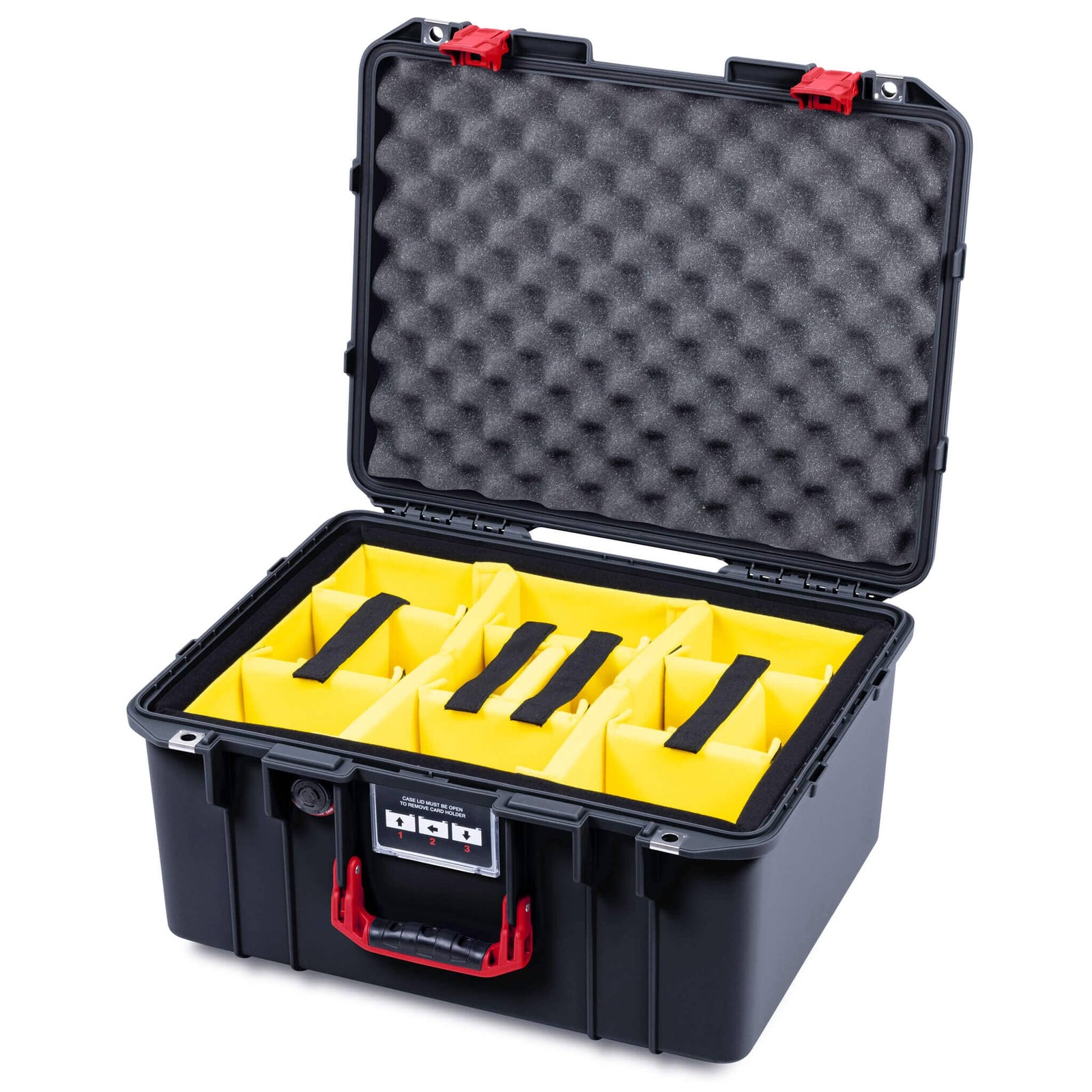 Pelican 1557 Air Case, Black with Red Handle & Latches ColorCase