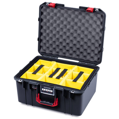 Pelican 1557 Air Case, Black with Red Handle & Latches ColorCase