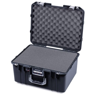 Pelican 1557 Air Case, Black with Silver Handle & Latches ColorCase
