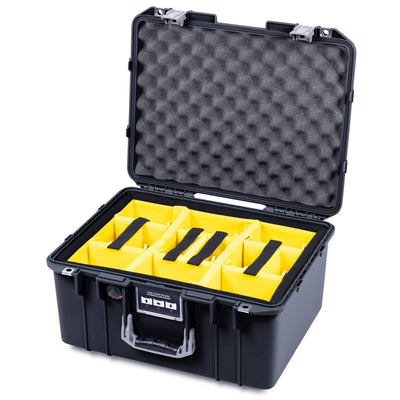Pelican 1557 Air Case, Black with Silver Handle & Latches ColorCase