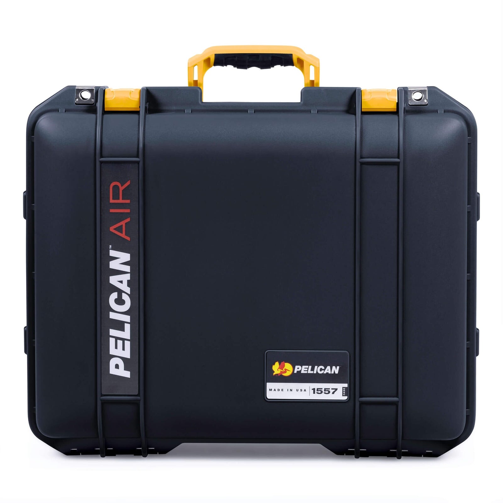 Pelican 1557 Air Case, Black with Yellow Handle & Latches ColorCase