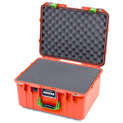 Pelican 1557 Air Case, Orange with Lime Green Handle & Latches ColorCase