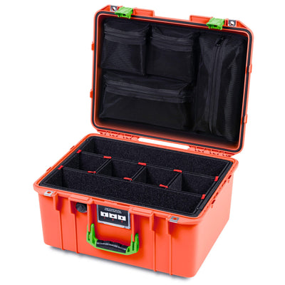 Pelican 1557 Air Case, Orange with Lime Green Handle & Latches ColorCase
