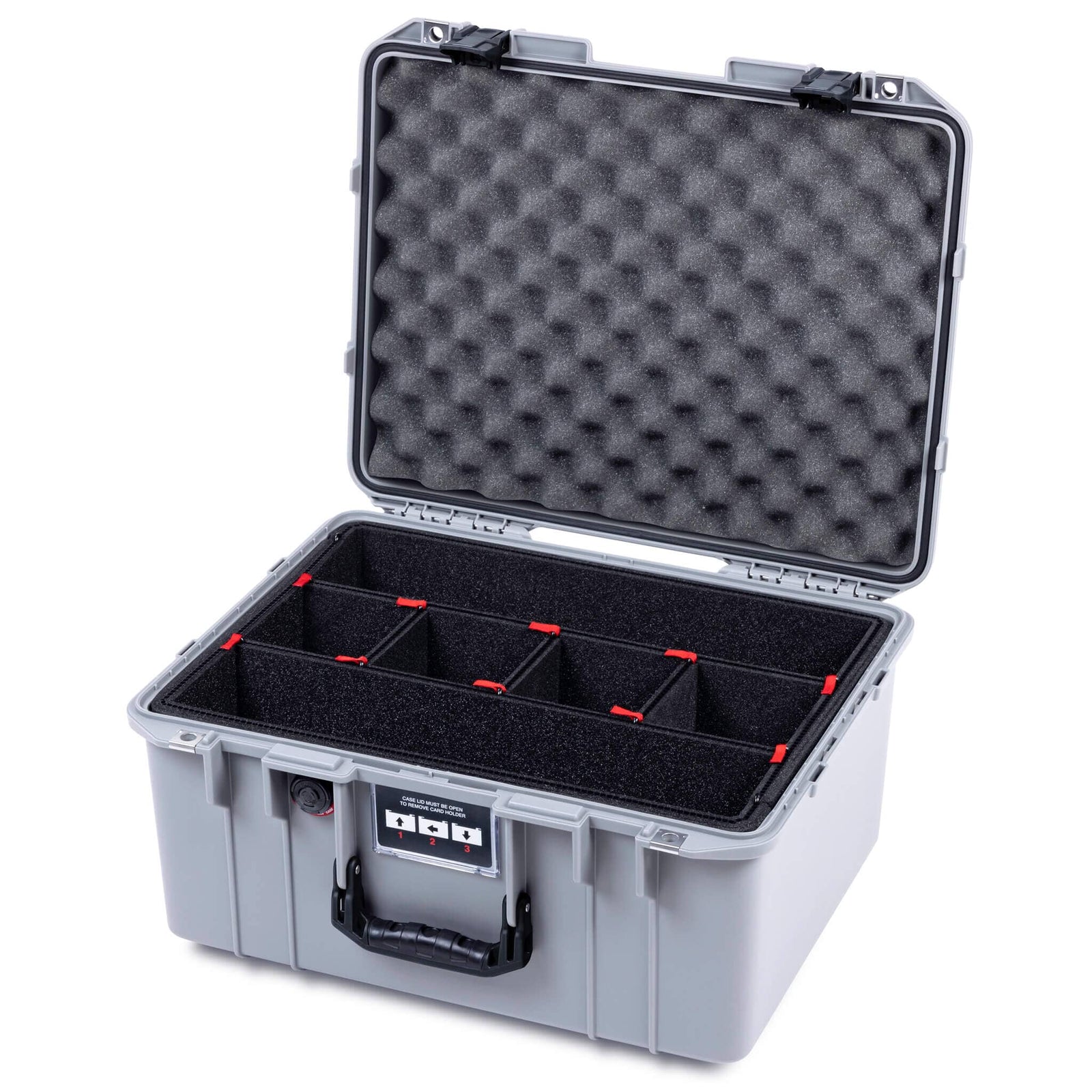 Pelican 1557 Air Case, Silver with Black Handle & Latches ColorCase