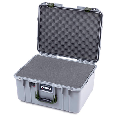 Pelican 1557 Air Case, Silver with OD Green Handle & Latches ColorCase