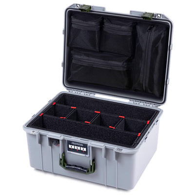 Pelican 1557 Air Case, Silver with OD Green Handle & Latches ColorCase