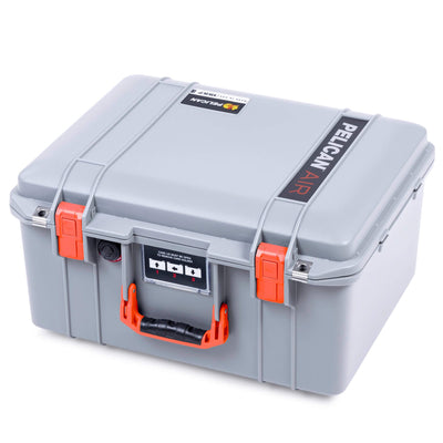 Pelican 1557 Air Case, Silver with Orange Handle & Latches ColorCase