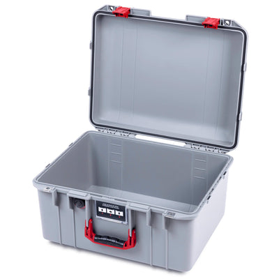 Pelican 1557 Air Case, Silver with Red Handle & Latches ColorCase