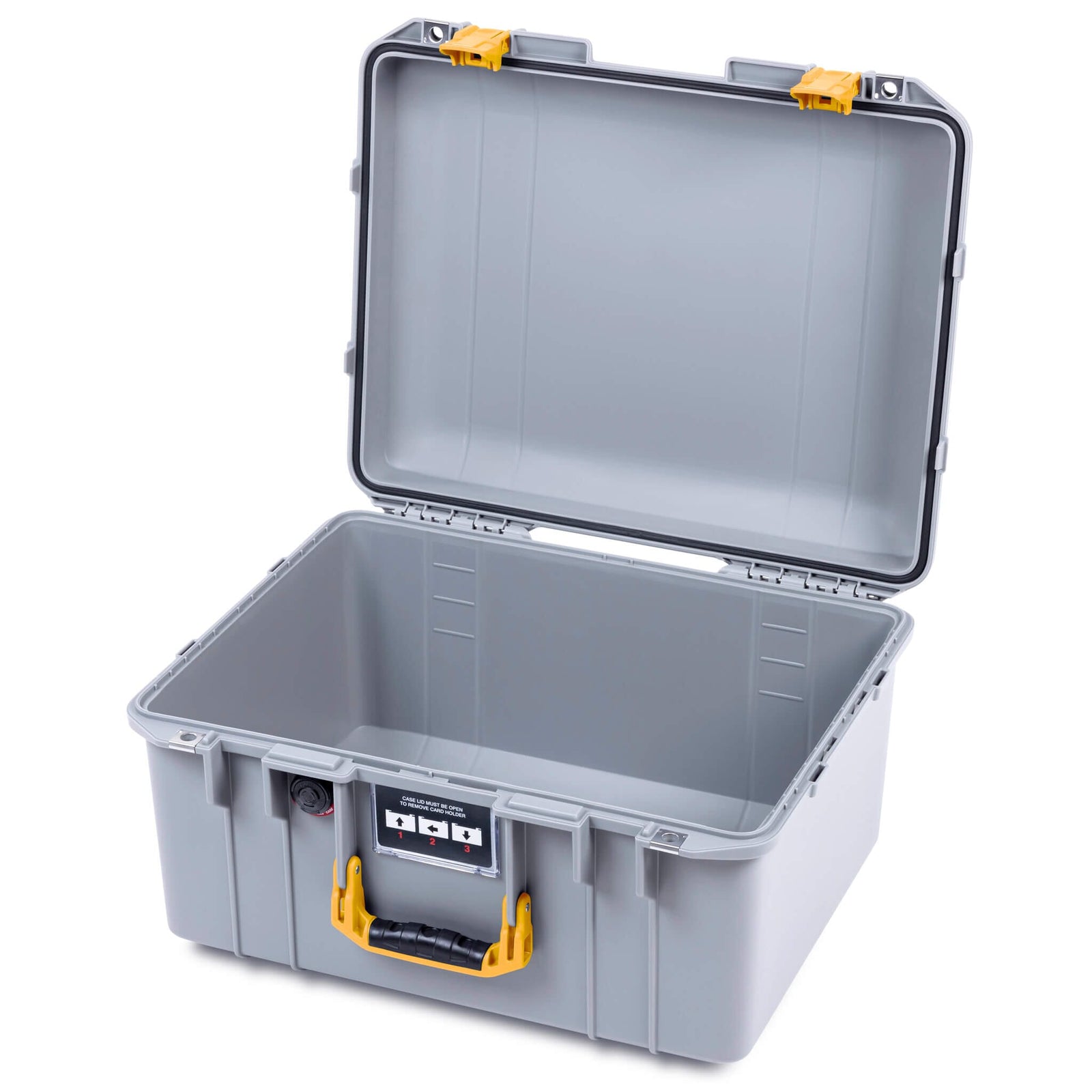 Pelican 1557 Air Case, Silver with Yellow Handle & Latches ColorCase