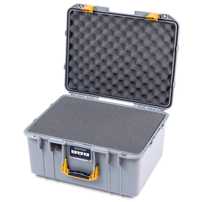 Pelican 1557 Air Case, Silver with Yellow Handle & Latches ColorCase