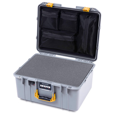 Pelican 1557 Air Case, Silver with Yellow Handle & Latches ColorCase