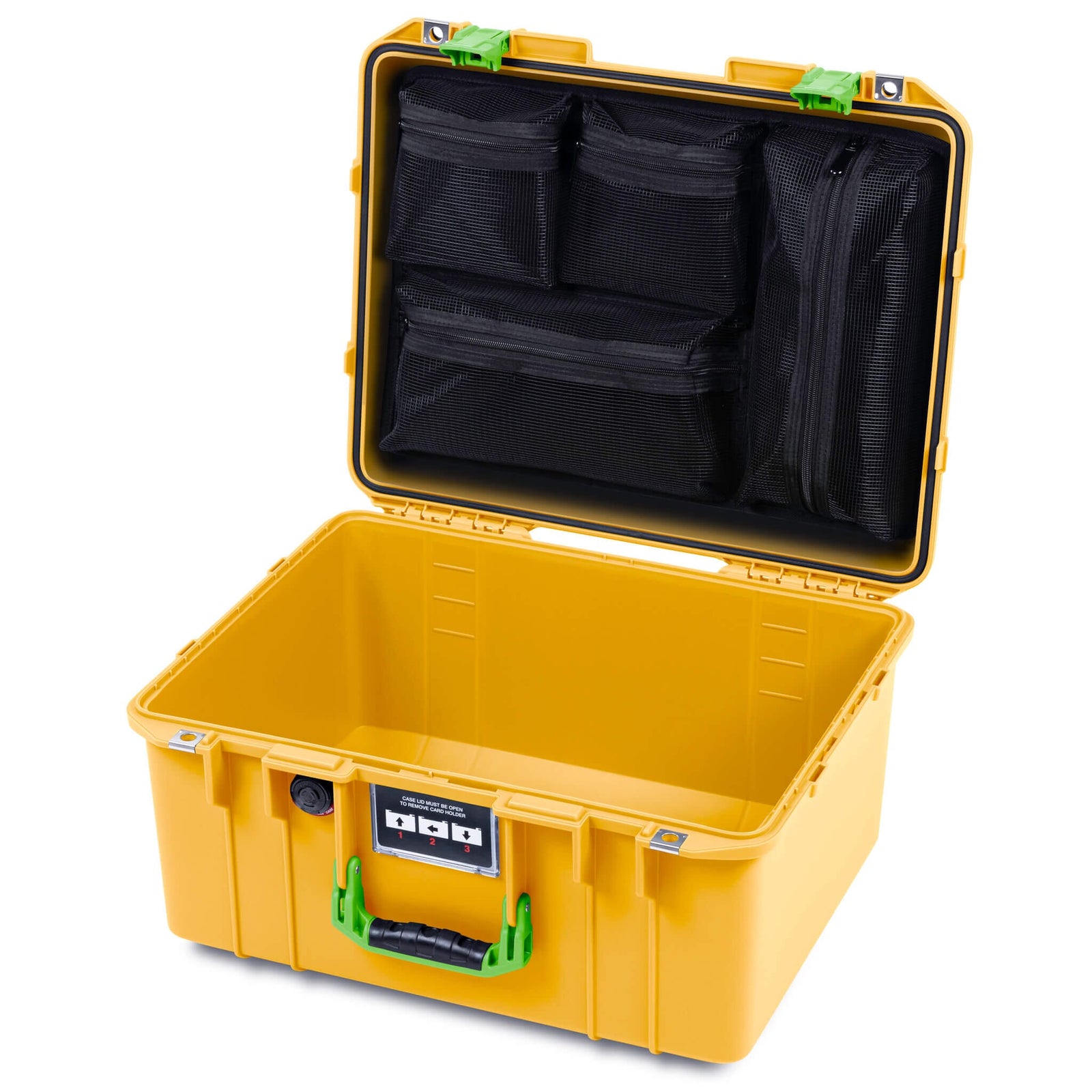 Pelican 1557 Air Case, Yellow with Lime Green Handle & Latches ColorCase