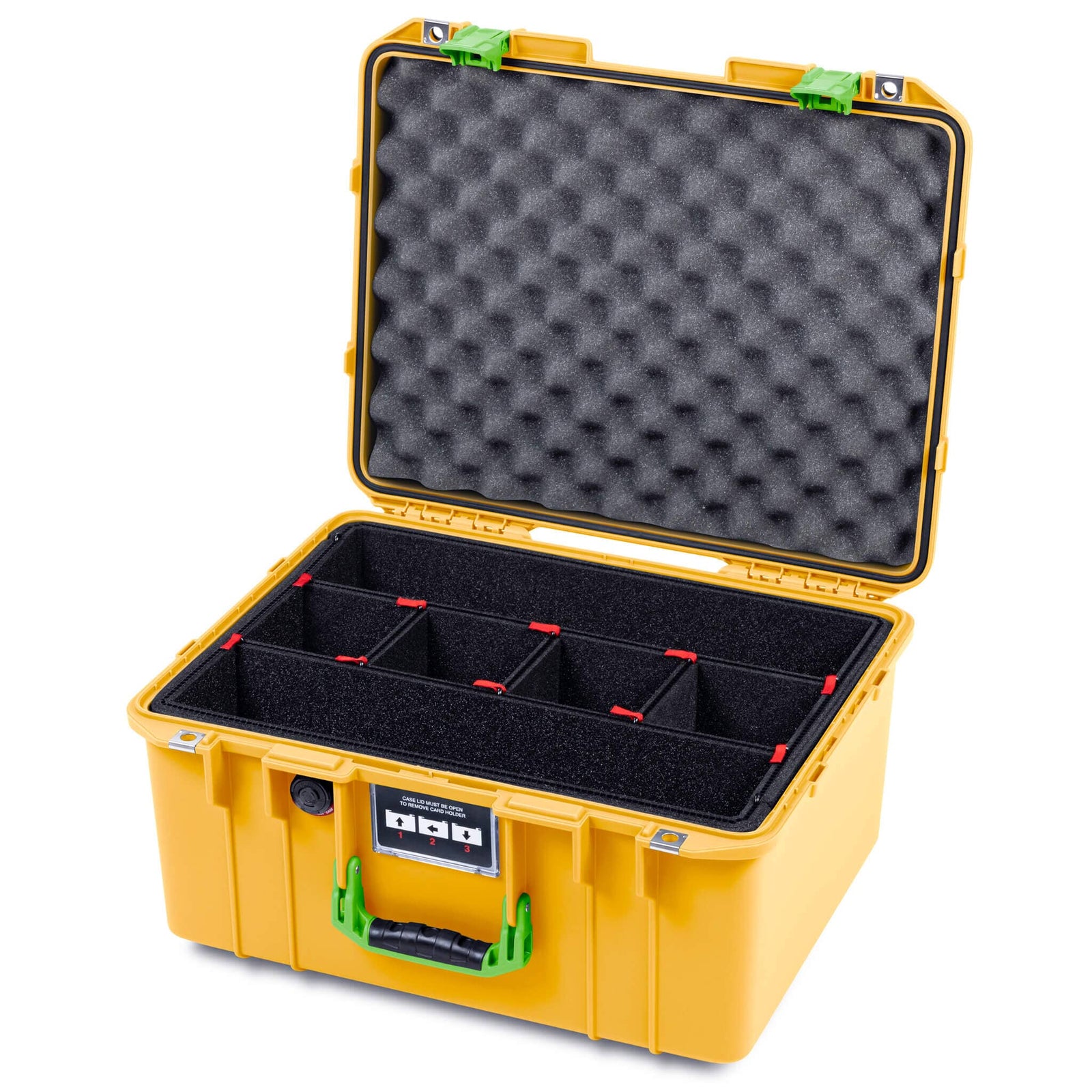 Pelican 1557 Air Case, Yellow with Lime Green Handle & Latches ColorCase