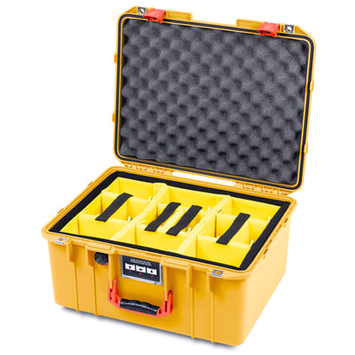 Pelican 1557 Air Case, Yellow with Orange Handle & Latches ColorCase