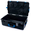 Pelican 1595 Air Case, Black with Blue Handles & Push-Button Latches Mesh Lid Organizer Only ColorCase 015950-0100-110-121